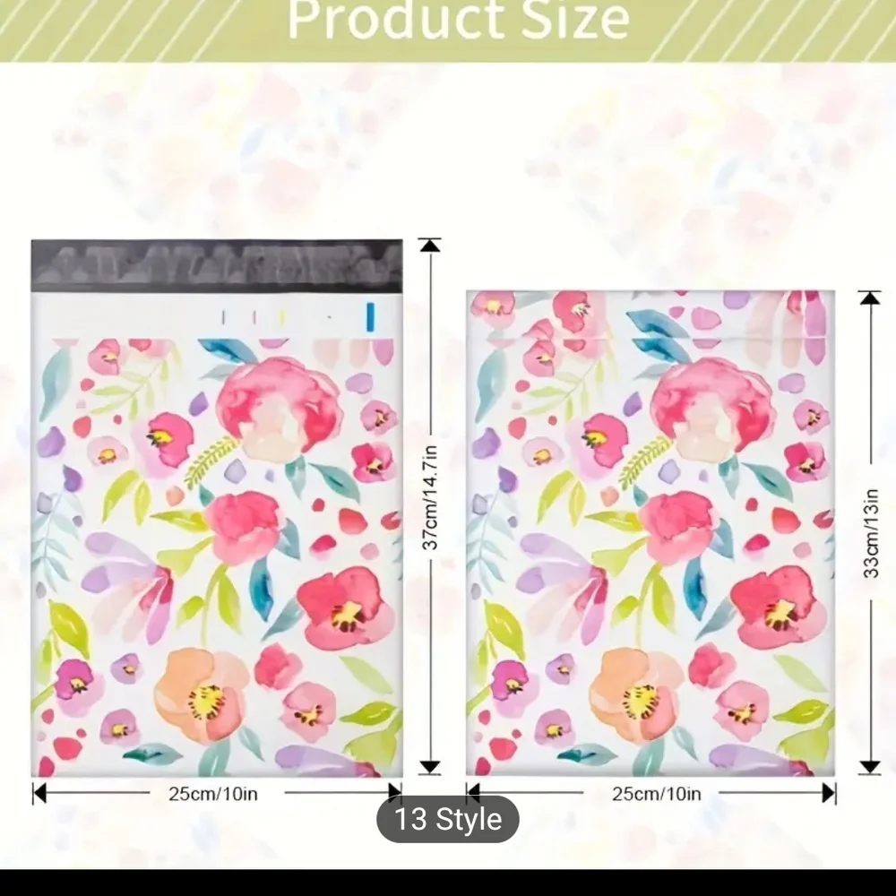 10 Count Floral Poly Mailers